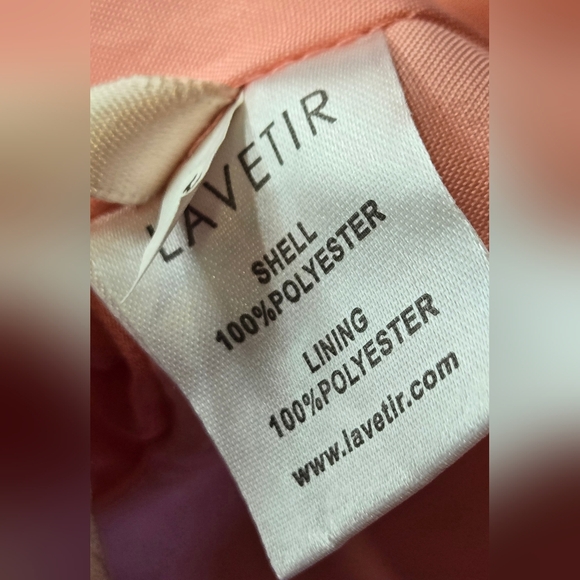 NWT Lavetir A-Line V-Neck Coral Long Sleeves Chiffon Long Dress - Picture 15 of 16